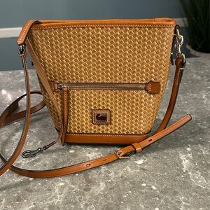 Dooney & Bourke Tan Woven Crossbody Bag